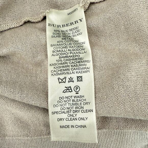 Y2K Burberry Britt Scoop Neck Plaid Logo Sweater Women L Silk Cashmere Designer - Picture 5 of 6